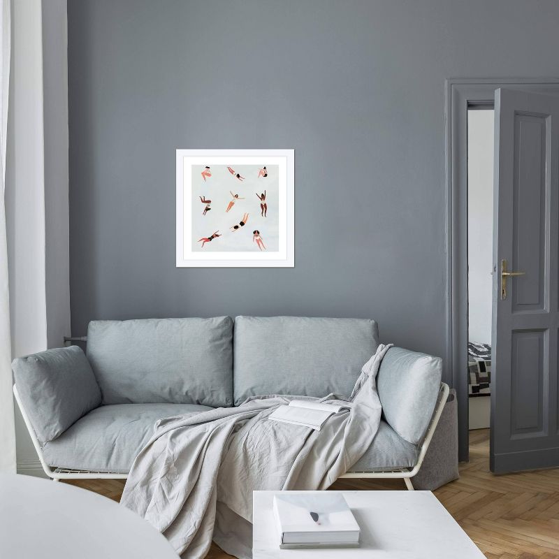 24" x 24" Minnows by Victoria Borges Framed Fine Art Paper Print White - iCanvas