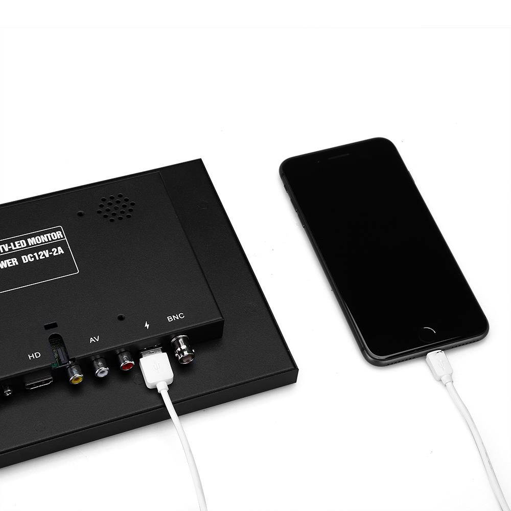 10 Inch IPS CCTV Monitor HDMI Display, EYOYO 1080x600 HD Portable LCD Monitors Screen with HDMI/AV/VGA/USB/BNC Input for PC/DVR/DVD/Home Office Surveillance Secure System Built-in Dual Speakers