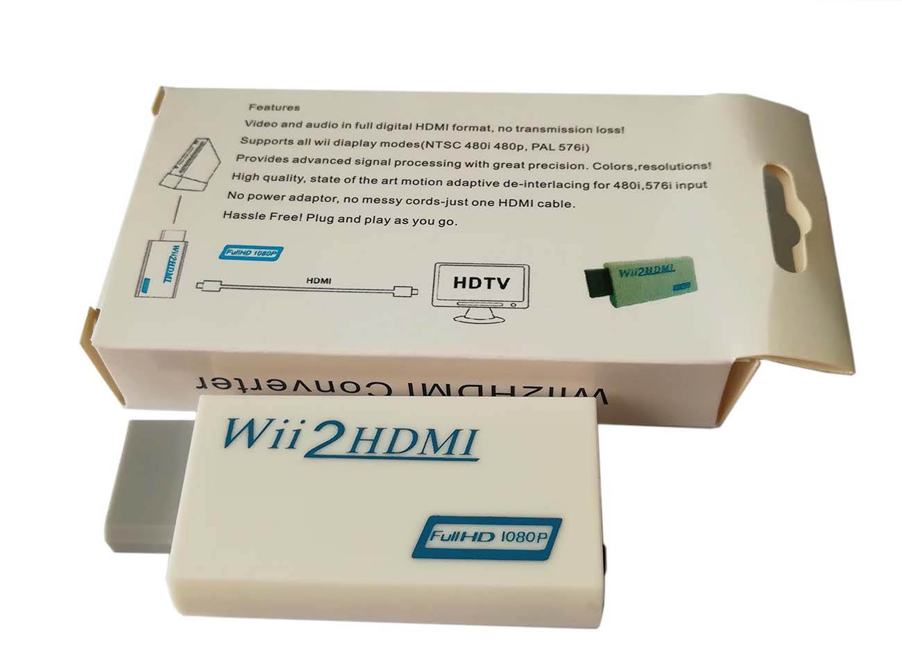 easyday Wii to HDMI Converter 1080P, Wii HDMI Adapter with 3,5mm Audio Jack&HDMI Output Supports All Wii Display Modes
