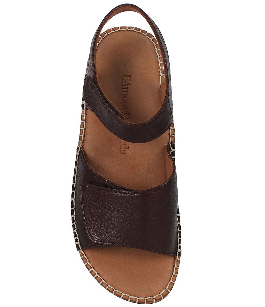 L'Amour Des Pieds Yahya Leather Espadrille Wedge Sandals