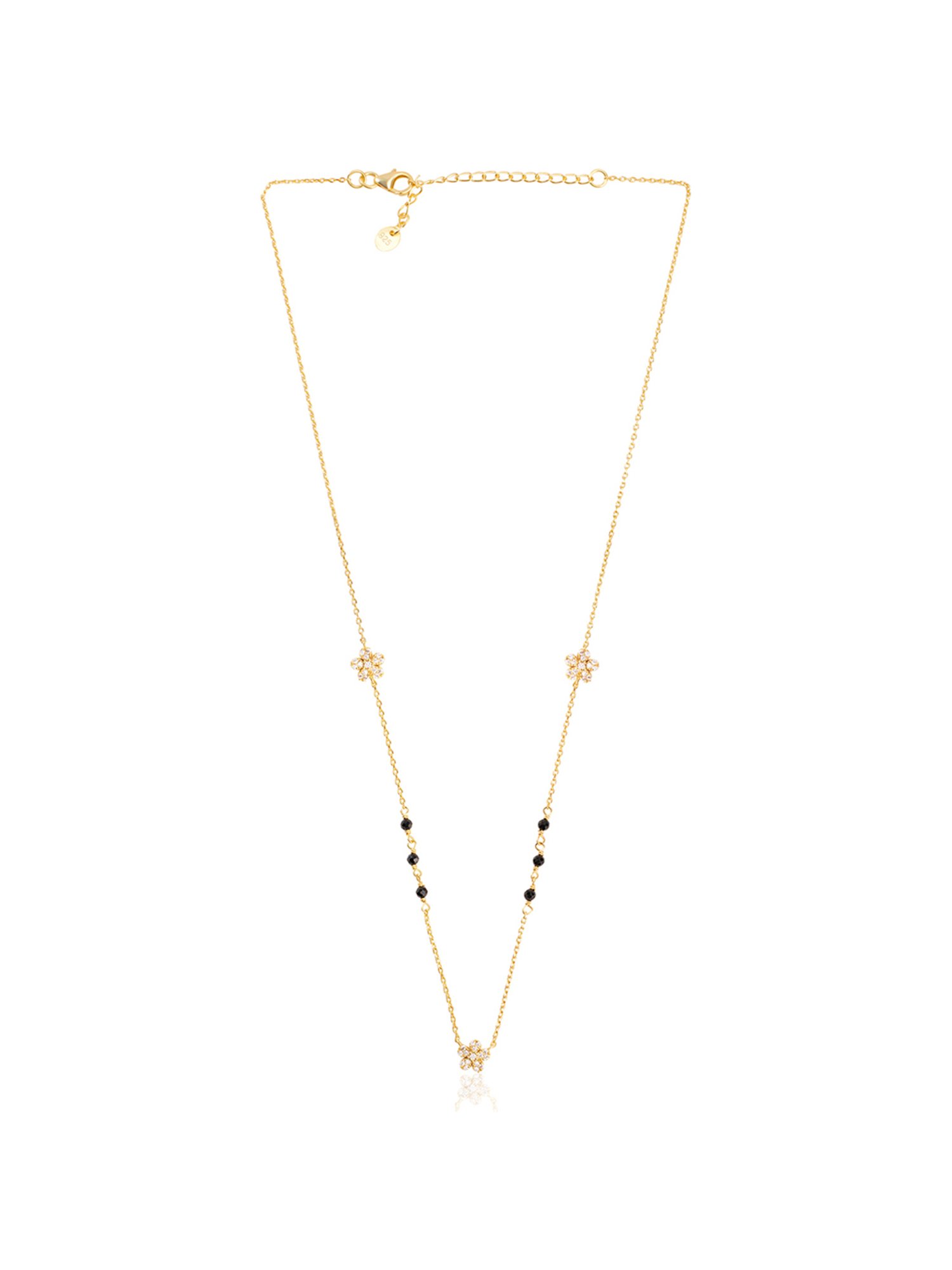 March by FableStreet 92.5 Sterling Silver Floral Mangalsutra for Women