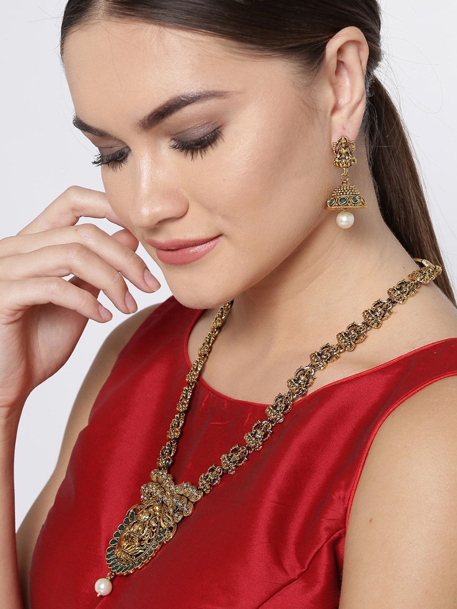 Zaveri Pearls Ethnic Golden Alloy Set
