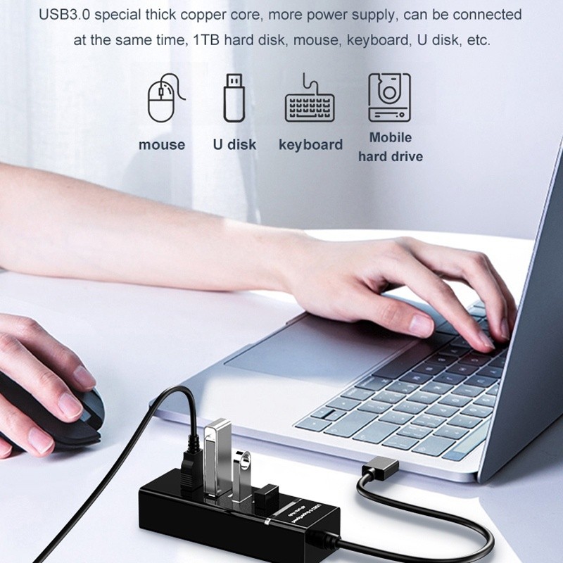 USB 3.0 HUB Type C Power Supply HUB 4 Port USB Adapter For PC Laptop Computer Accessories