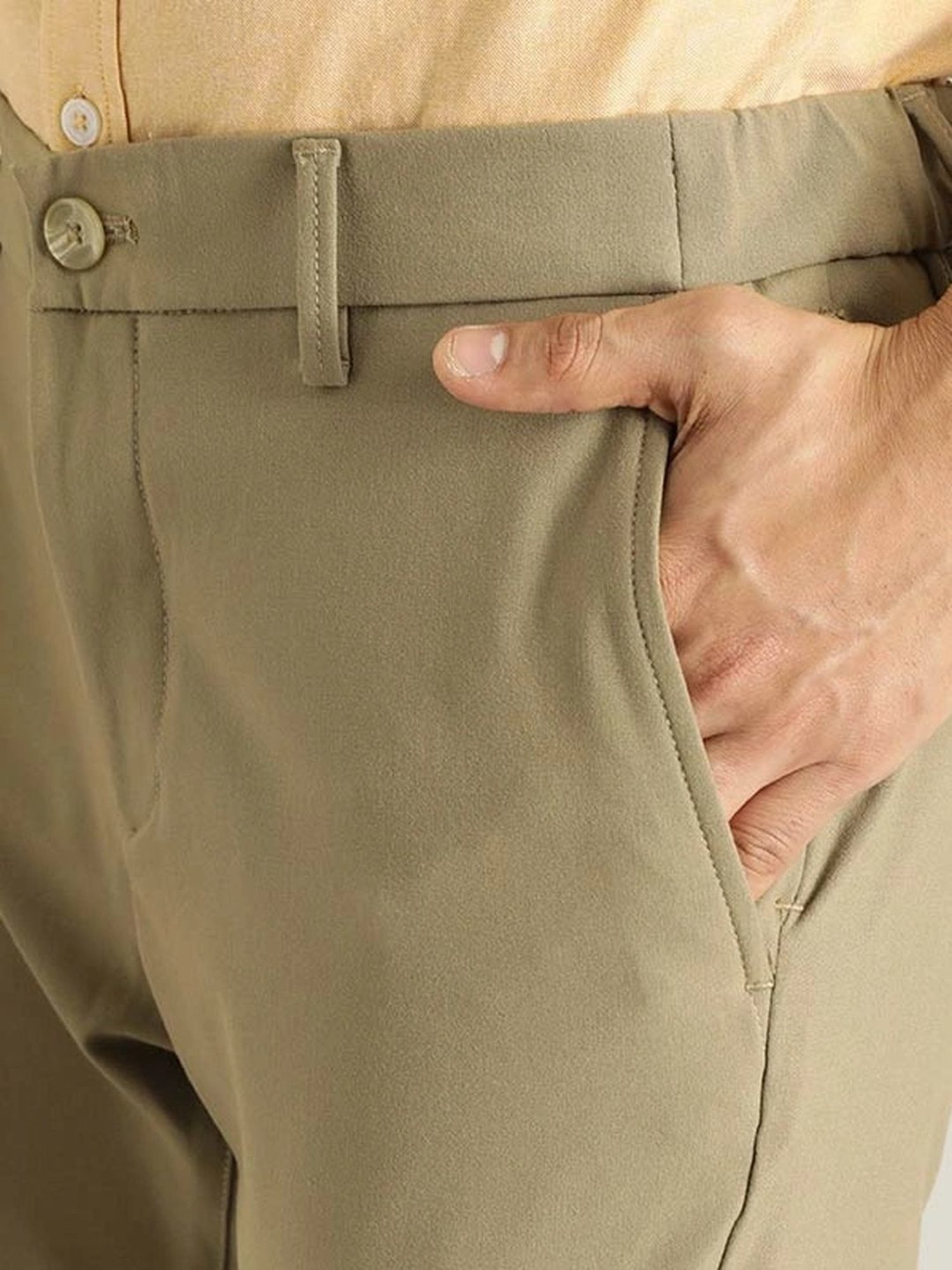 Indian Terrain Khaki Slim Fit Chinos