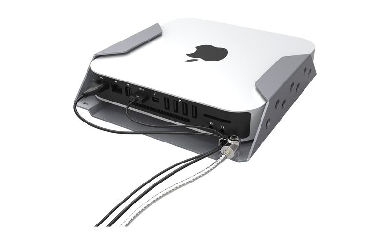Mac Mini Secure Mount Enclosure with Lockable Head - Aluminum, Steel - Silver