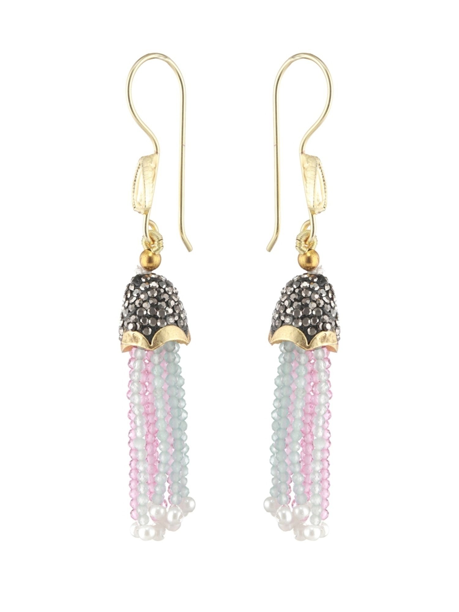 Aatmana Multi Beaded with Crystals & Pearls Studded Necklace with Earrings