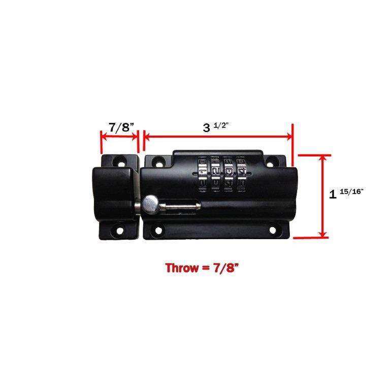 LockeyUSA Combination Slide-Bolt Lock (MS-40)