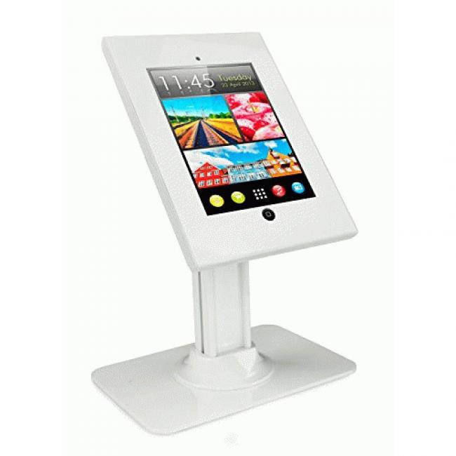 Mount-It! Tablet Security Stand Kiosk | Full Motion Anti-Theft Enclosure | White