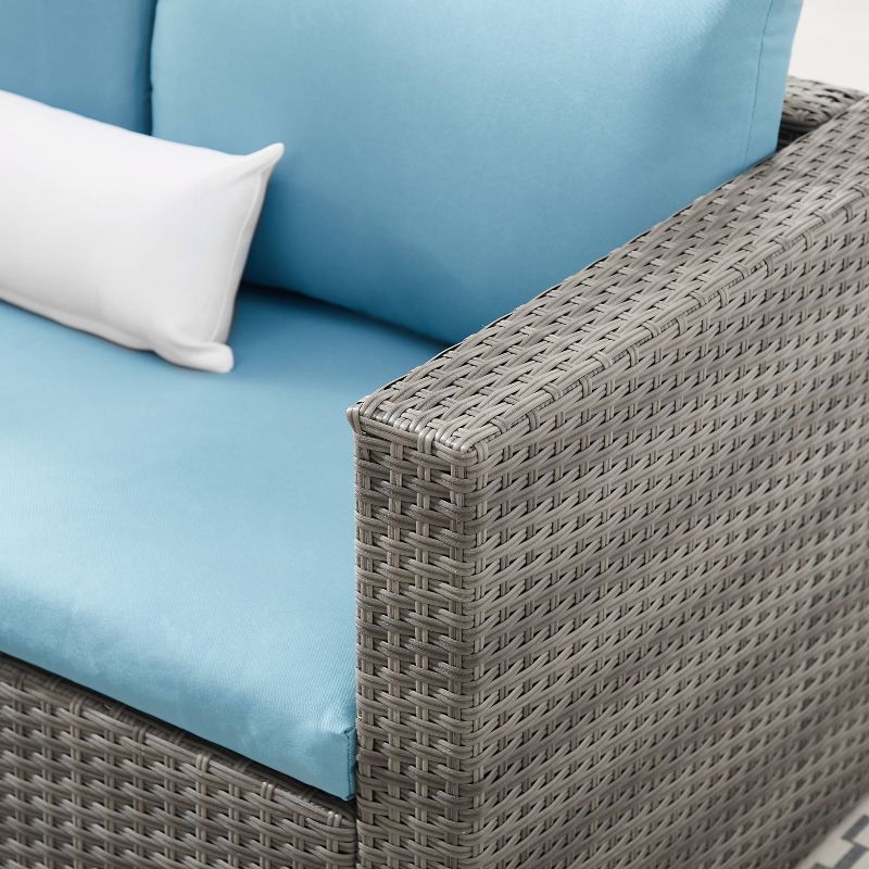 3pc Rattan Wicker Patio Sectional Set with End Table - Art Leon