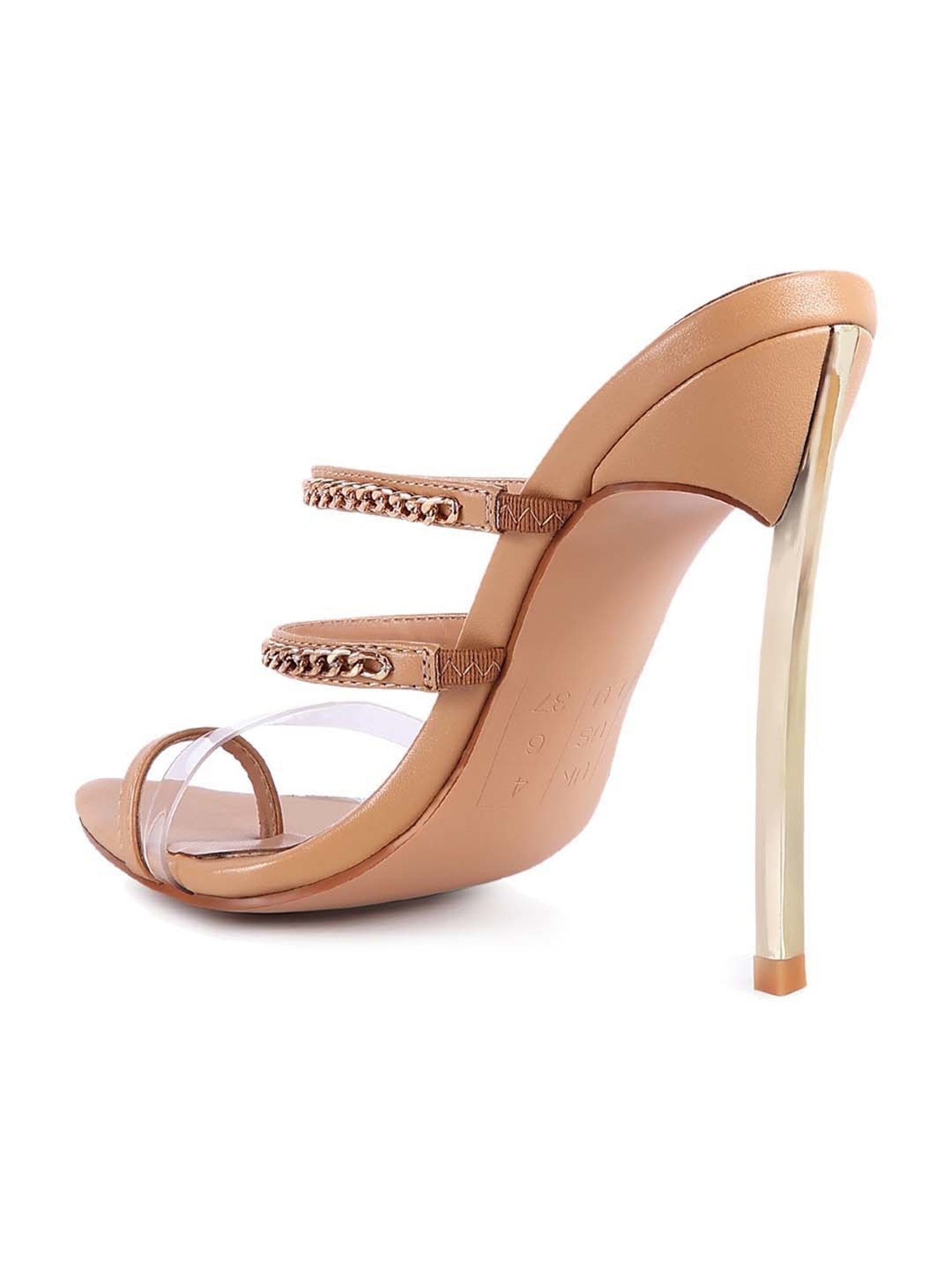 London Rag Women's Beige Toe Ring Stilettos