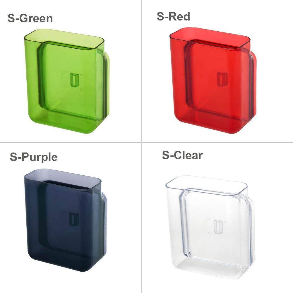 APSOONSELL Wall Mount Storage Organizer Box for Phone Remote Control Holder Clear S