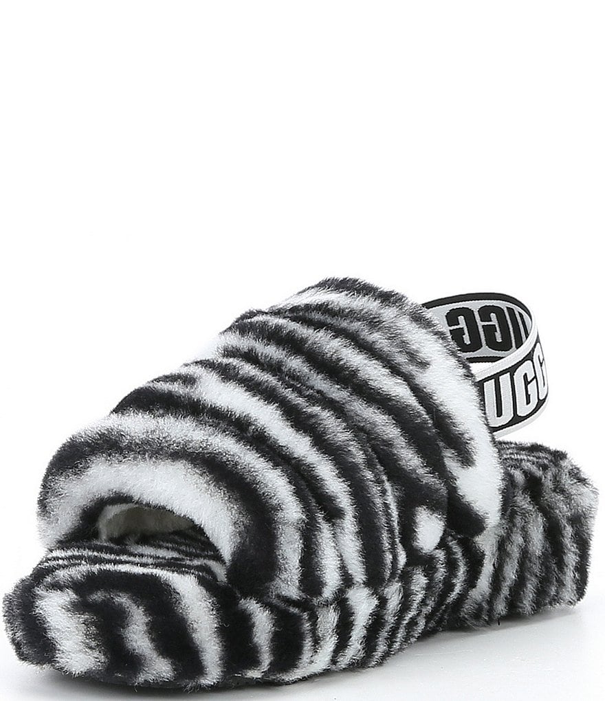 UGG&reg; Fluff Yeah Zebra Print Fur Slides