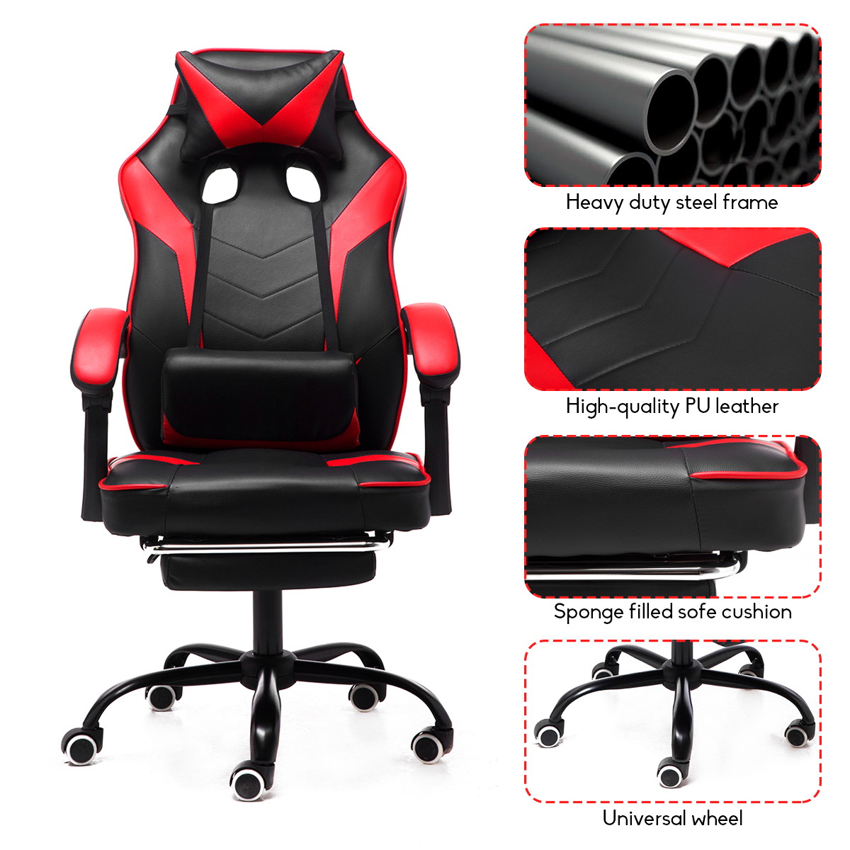 High Back Racing Gaming Chair Computer Desk Chair Adjustable Swivel Office Chair
