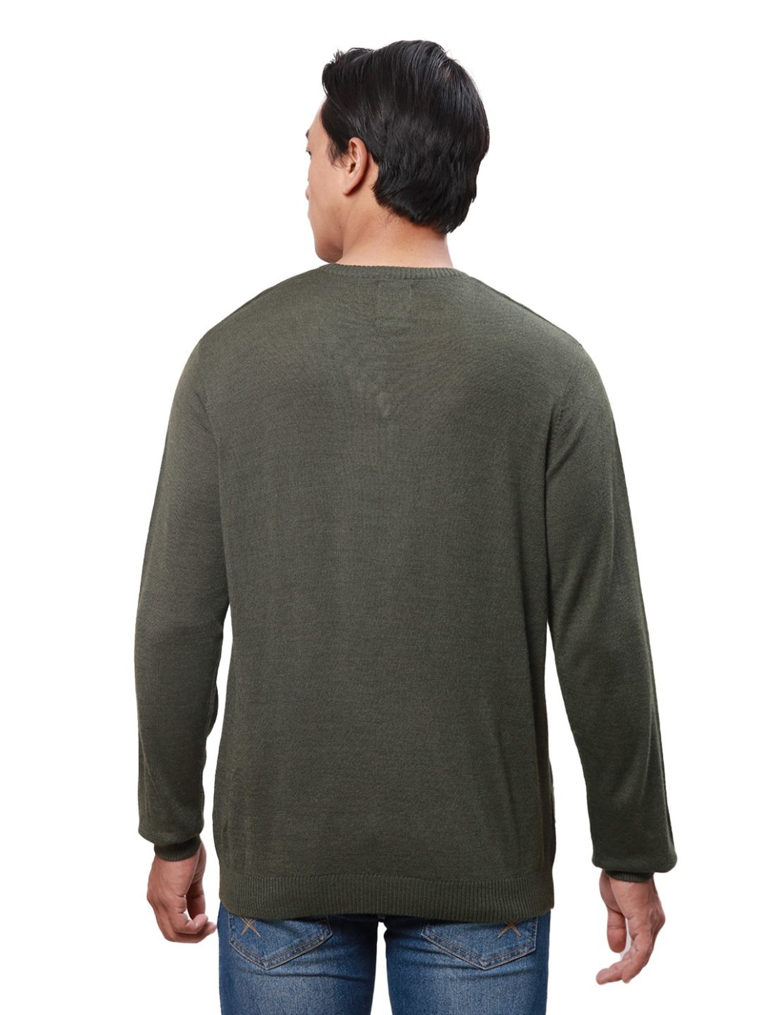 Park Avenue Green Regular Fit Sweater
