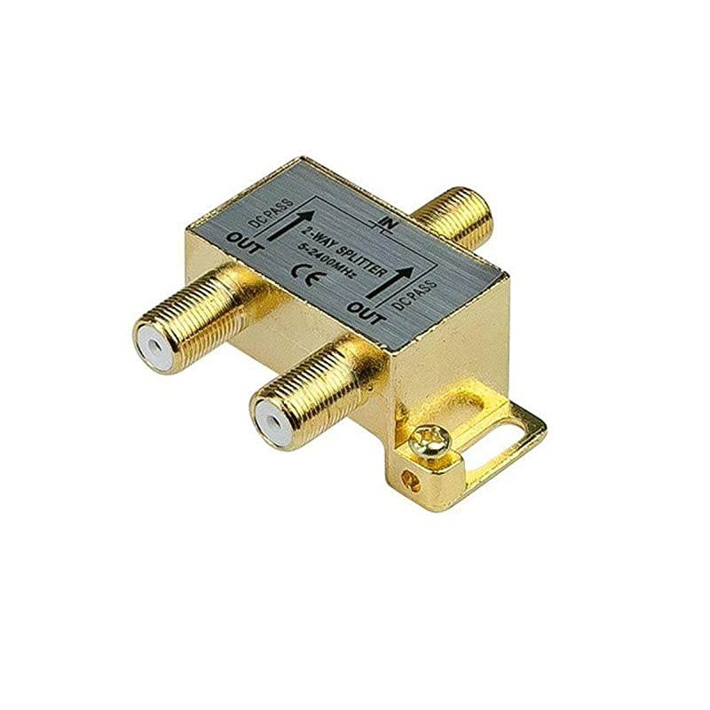 11001310 10Pack Glod Plated 24 Ghz 2Way Coaxial Cable Splitter FType Screw for Video Satellite SplitterVCRCable SplitterTV SplitterAntenna SplitterRG6 Splitter