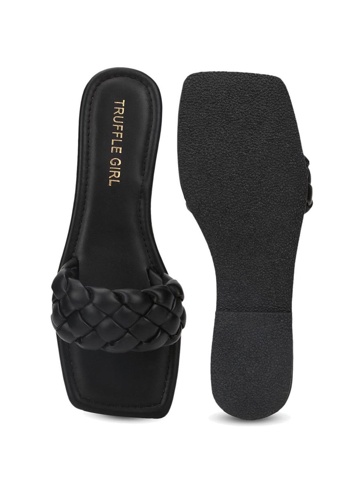 Truffle Girl by Truffle Collection Women's Black Casual Sandals
