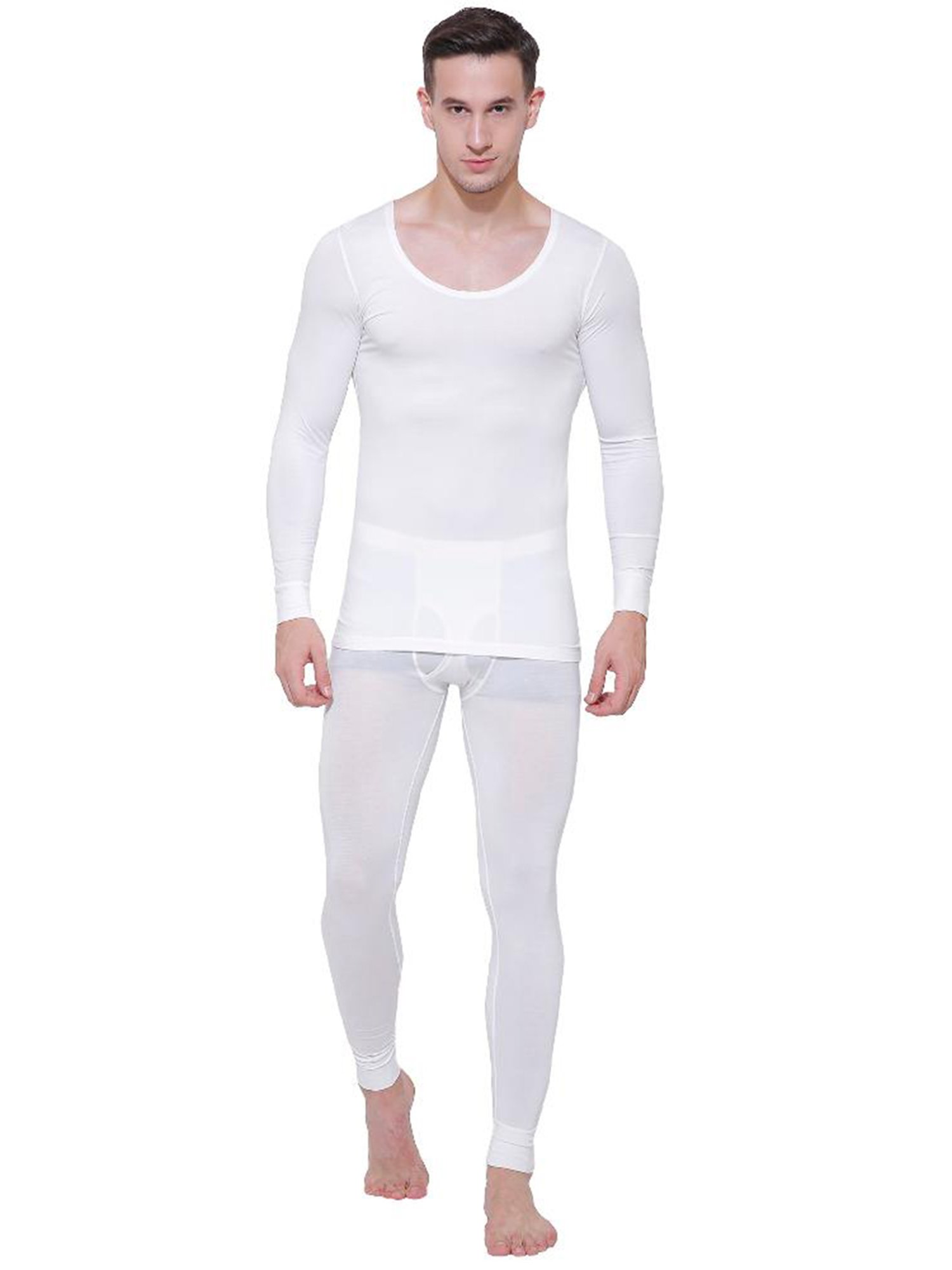 Bodycare Off White Round Neck Thermal Top