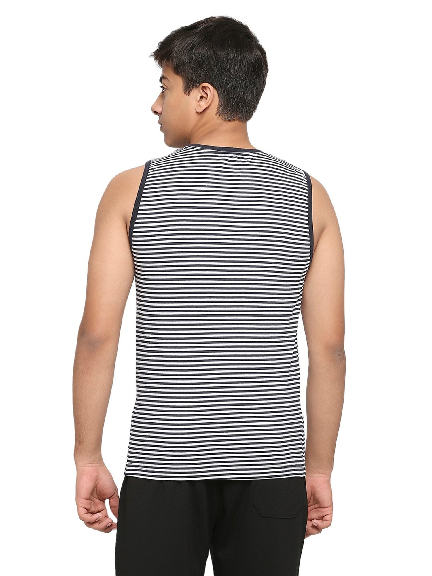 Frenchie Kids Black & White Striped Vest