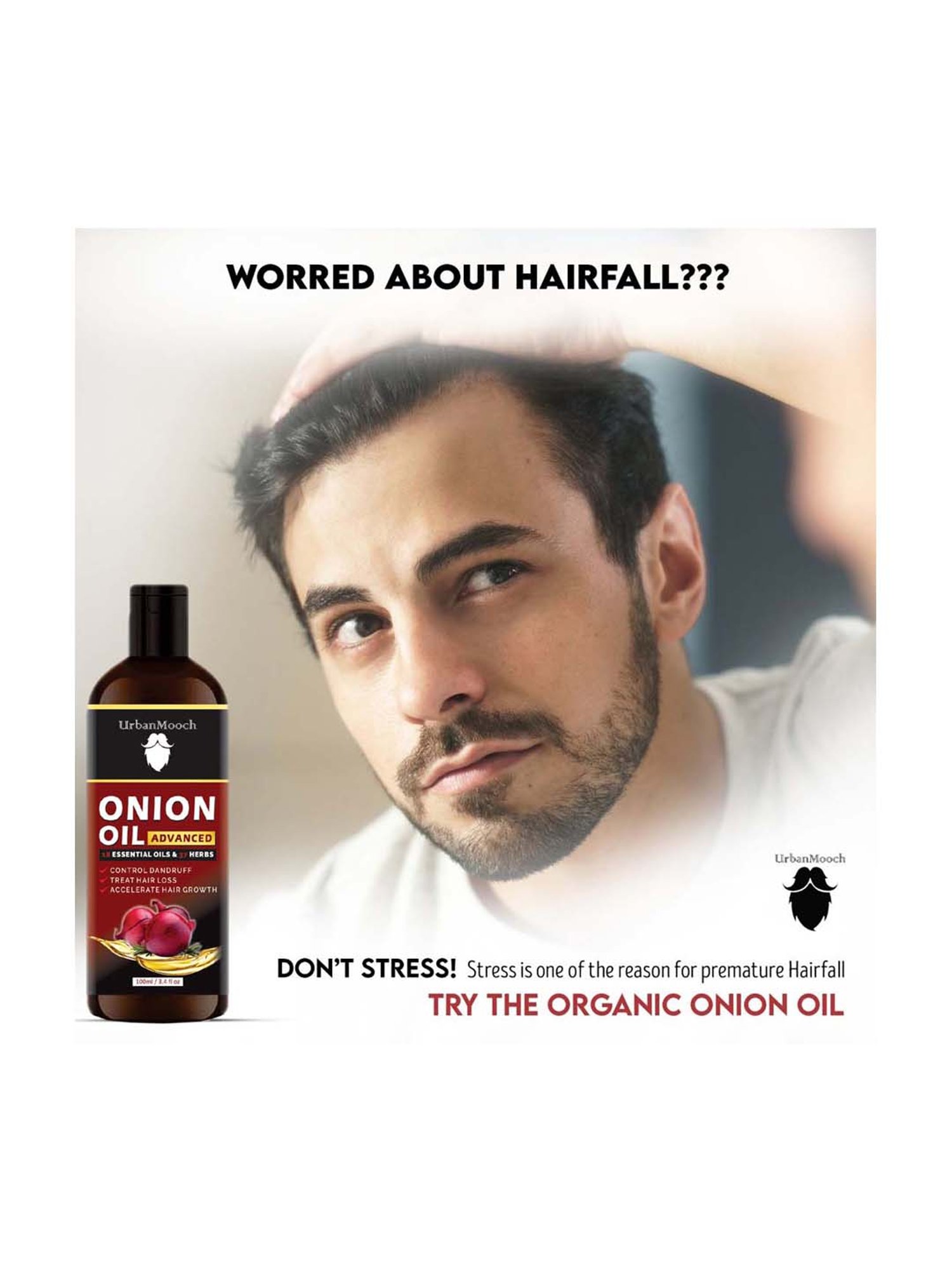 UrbanMooch Advanced Red Onion Hair Oil Pack of 2 - 200 ml