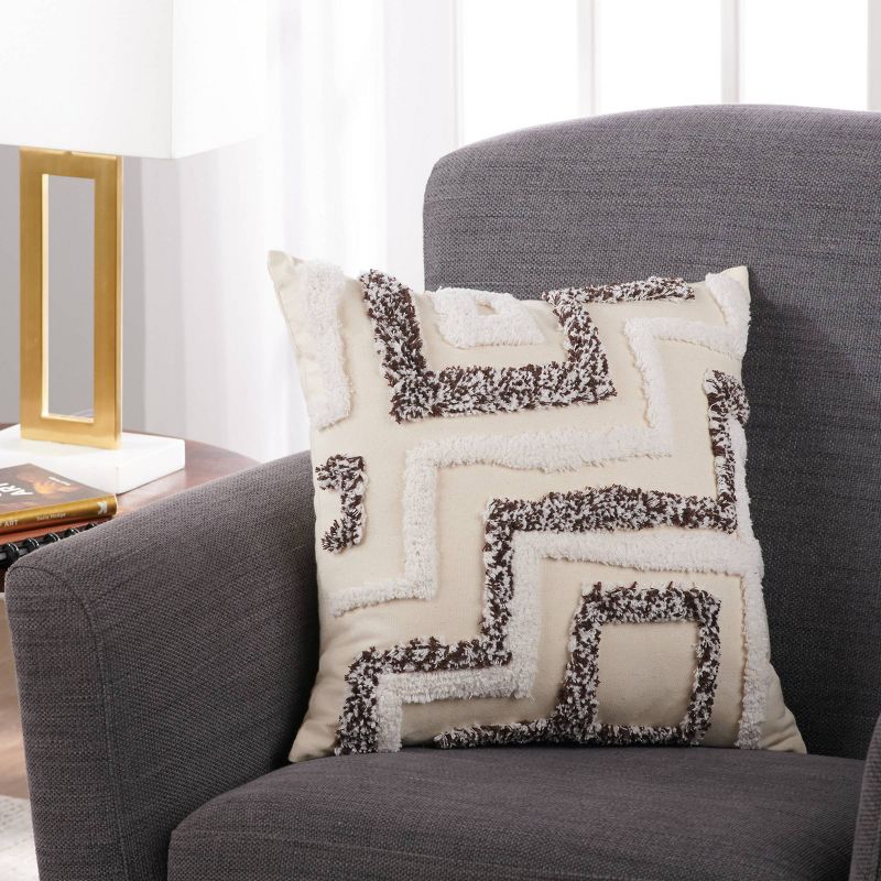 18"x18" Step Up Boucle Embroidered Square Throw Pillow Black/White - Sure Fit