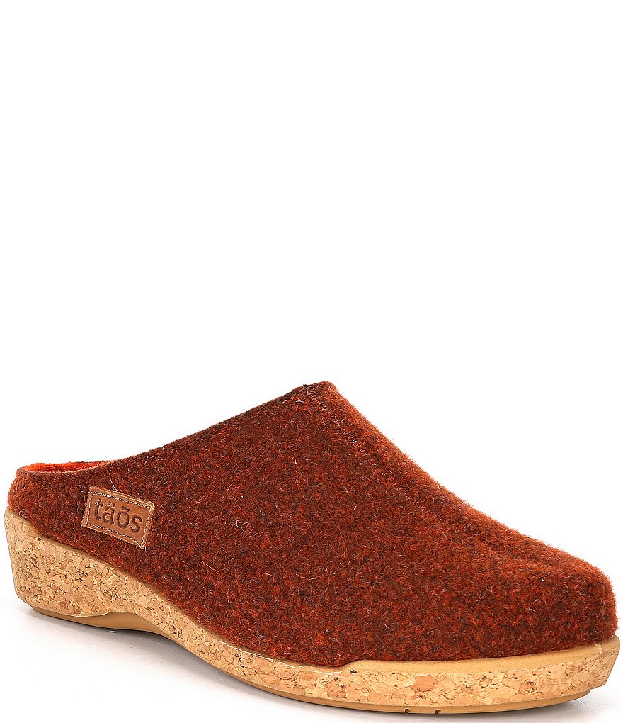 Taos Footwear Woollery Wool Cork Wedge Clogs