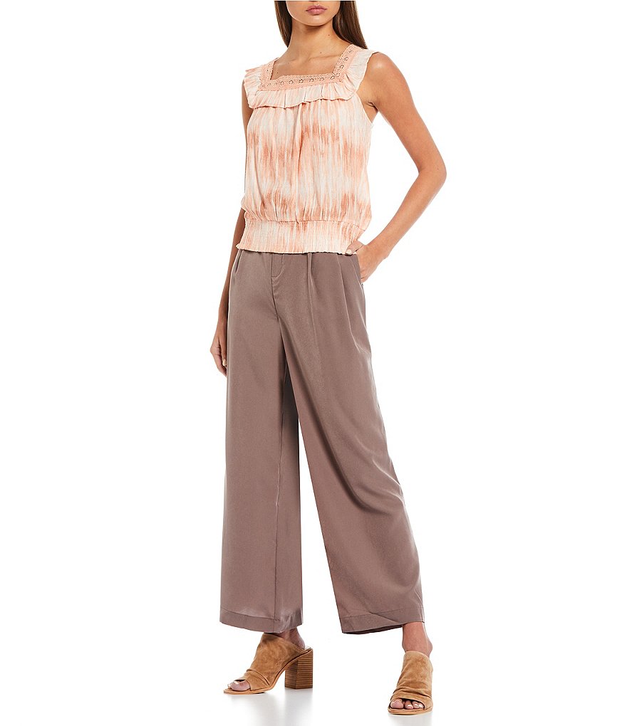 Blu Pepper Tie Dye Print Smocked Top