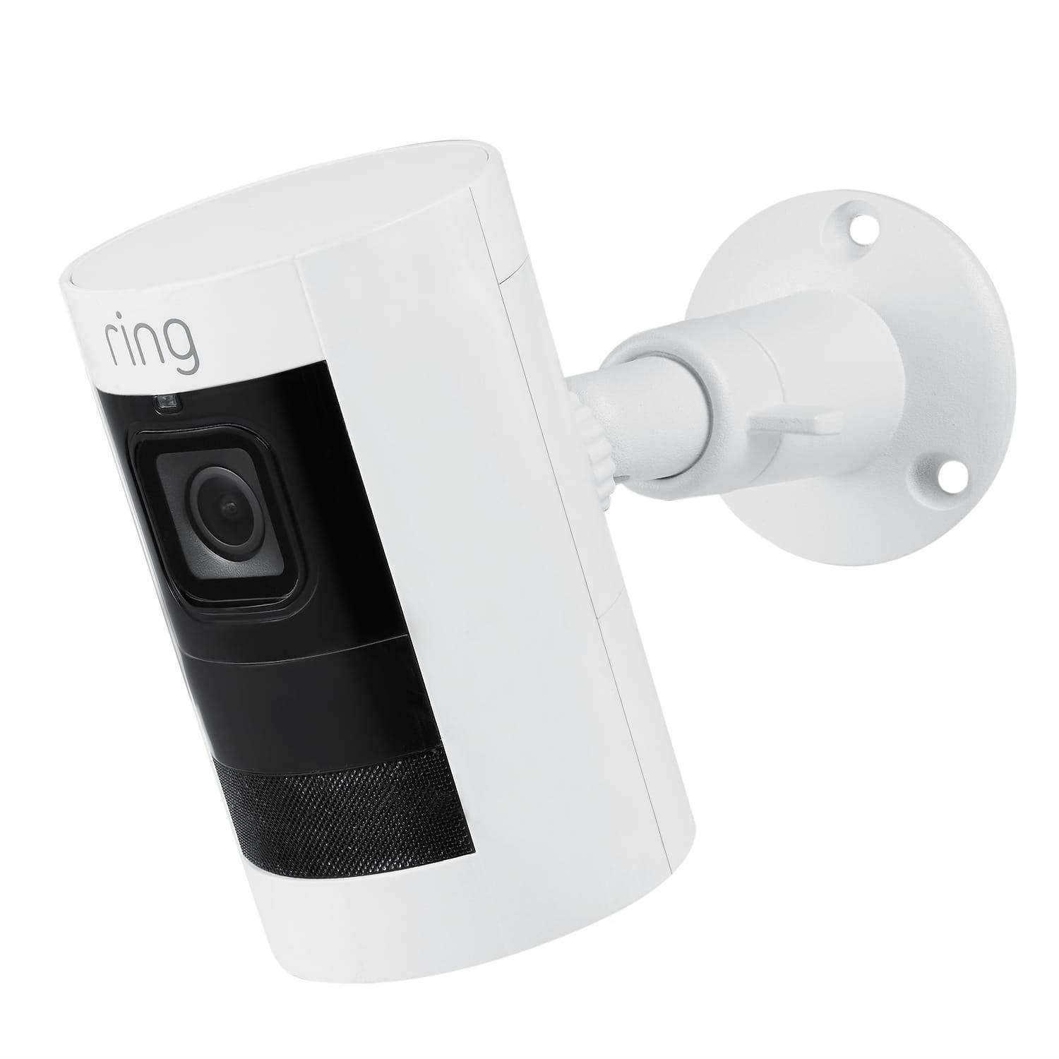 Adjustable Metal Mount with Universal Screw Compatible with Ring Stick Up Cam Wired HD and Ring Stick Up Cam Battery HD - Extra Flexibility for Your Ring Camera (White)