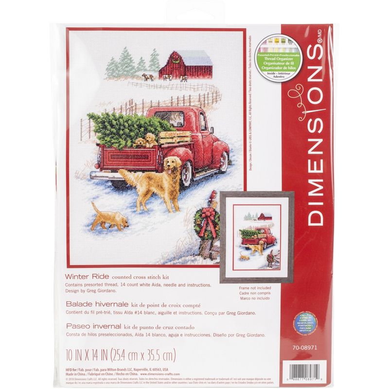 Dimensions Counted Cross Stitch Kit 10"X14"-Winter Ride (14 Count)