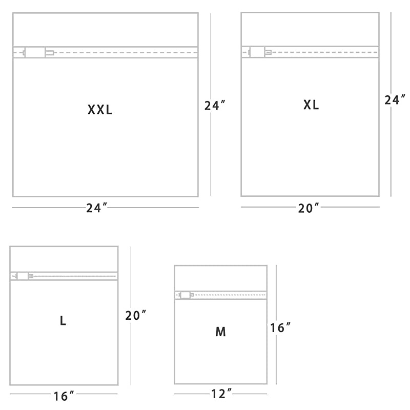 Mesh Laundry Bags for Bras, Lingerie and Delicates, 6 Pack Lead Free Fine Net Fabric with Strengthened Zipper for Bras, Socks, Bath Towels, Bed Sheet, Bedcover, Toys, Travel Organizing