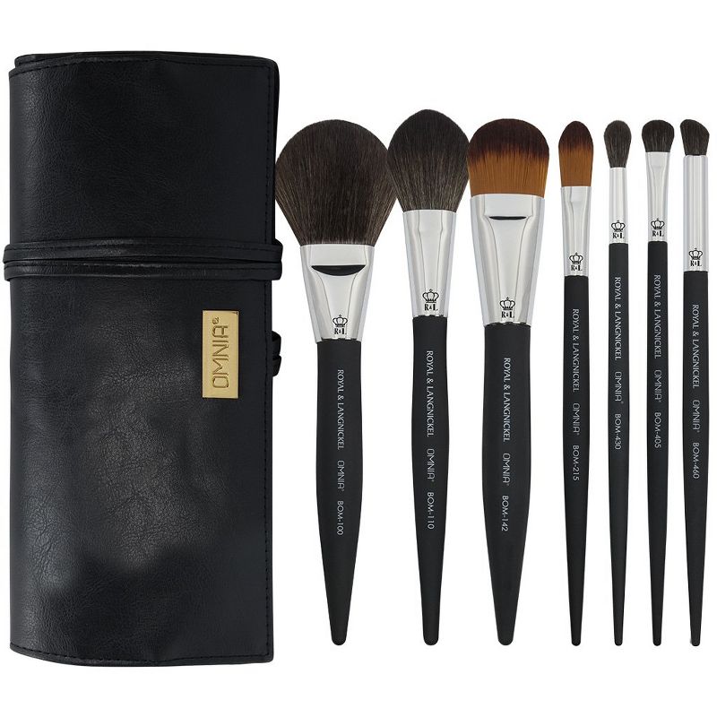 OMNIA Brush Artist Favorites, Carmilla Tysheka, 8pc Makeup Brush Set with Wrap