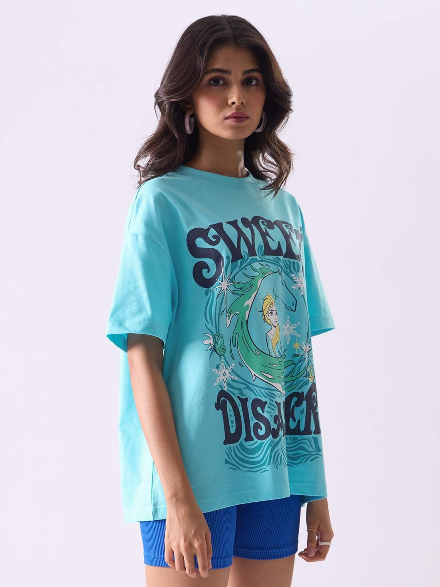 The Souled Store Blue Cotton Printed T-Shirt