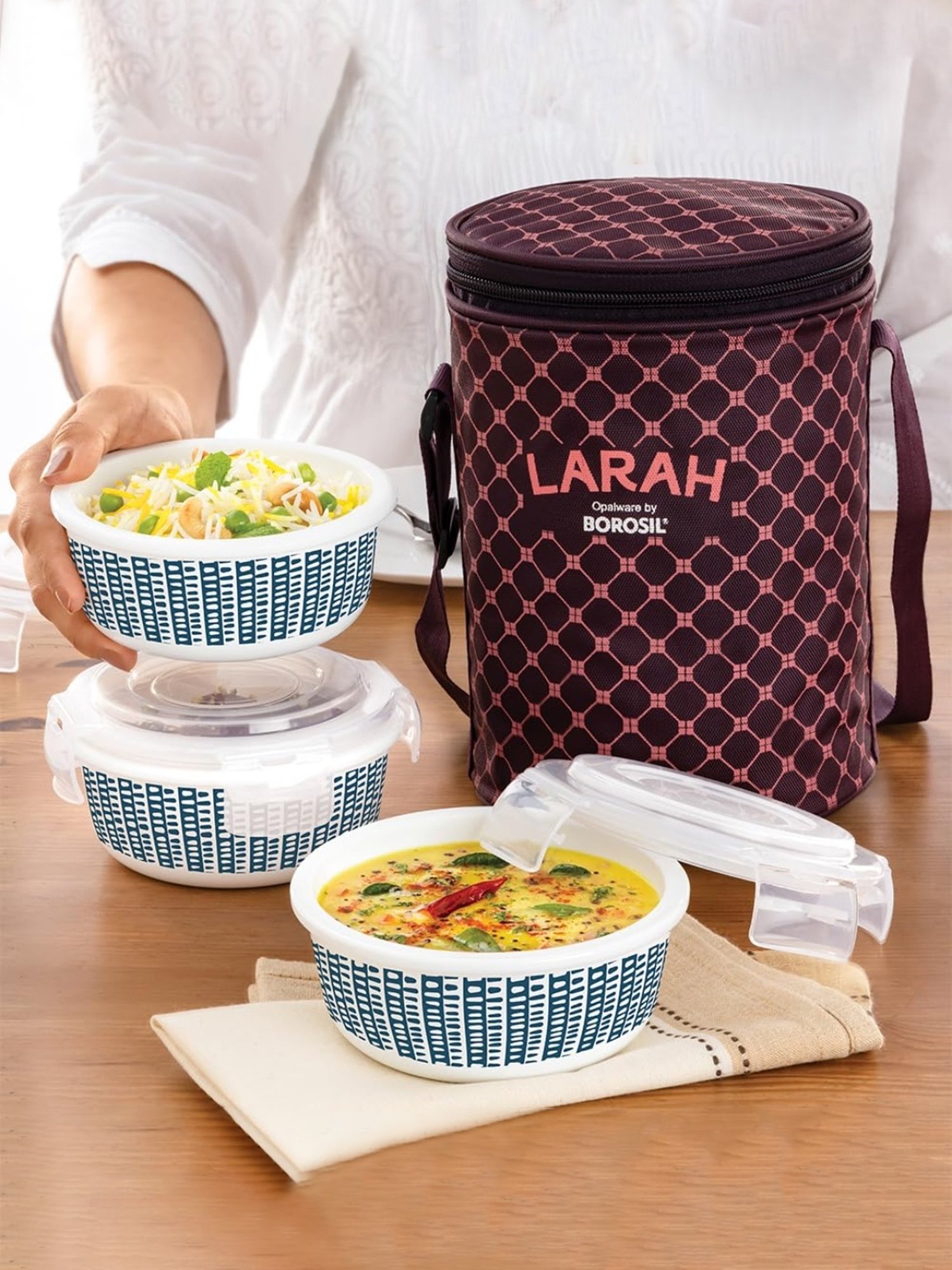 Milton Red Stainless Steel Small Tiffin Box - Set of 2