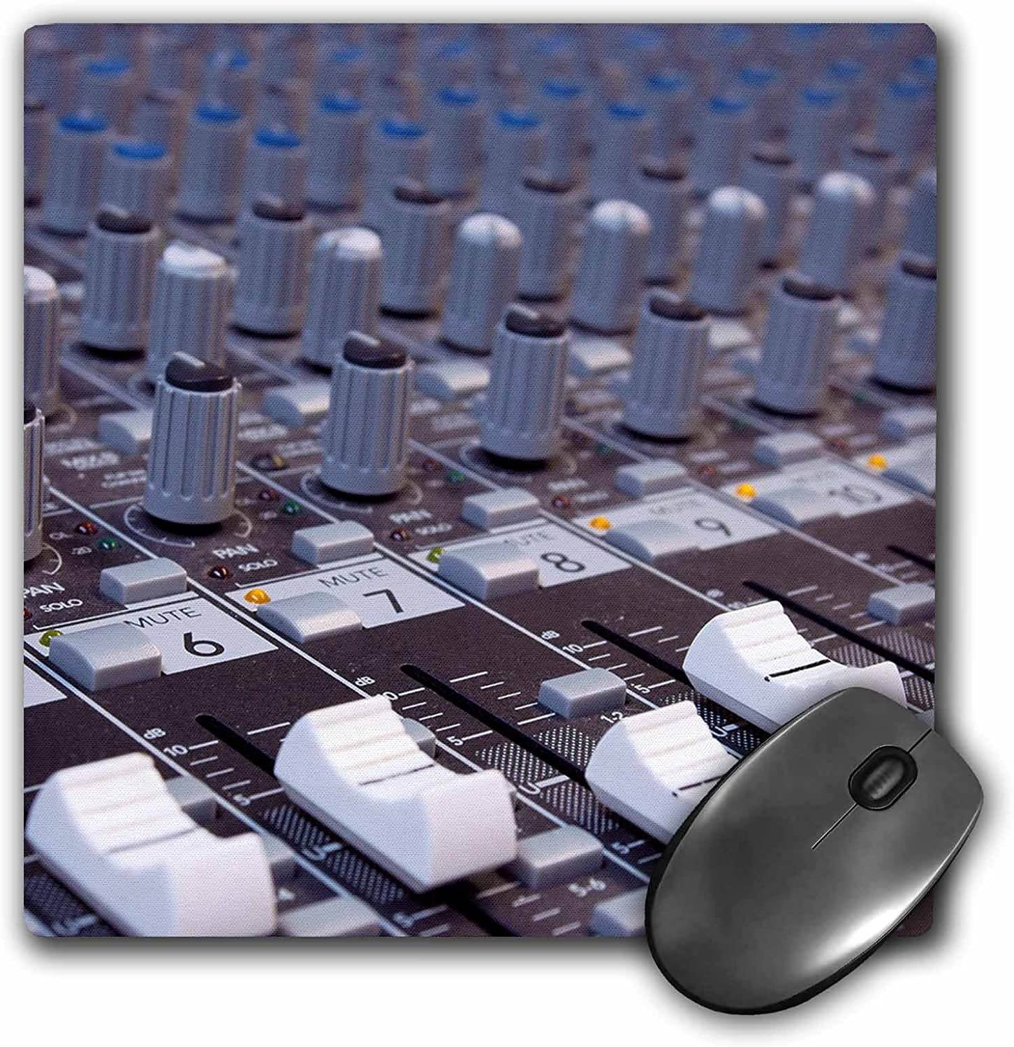 3dRose 8 x 8 x 0.25 Inches Audio Mixer Board Mixing Engineer Knobs Slider Buttons Studio Recording Mouse Pad (mp_155066_1)