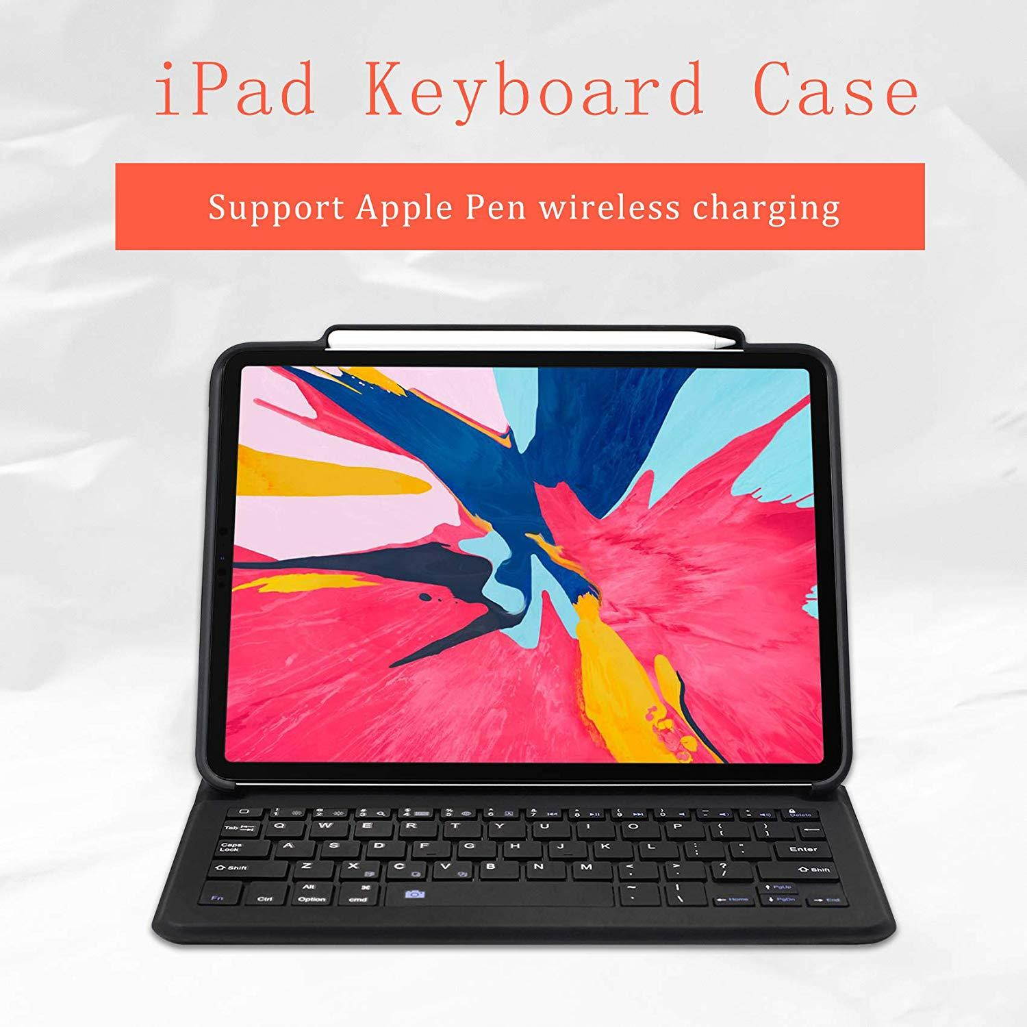 Maxace iPad Pro 11 Keyboard Case for iPad Pro 11 2018, Supports 2nd Gen Pencil Charging, Smart Bluetooth Wireless Keyboard Cover with Auto Sleep Wake, Waterproof iPad Pro 11 Keyboard Case