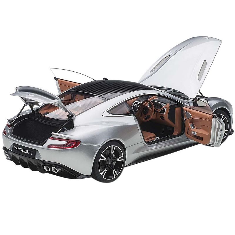 2017 Aston Martin Vanquish S RHD (Right Hand Drive) Lightning Silver with Carbon Top 1/18 Model Car by Autoart