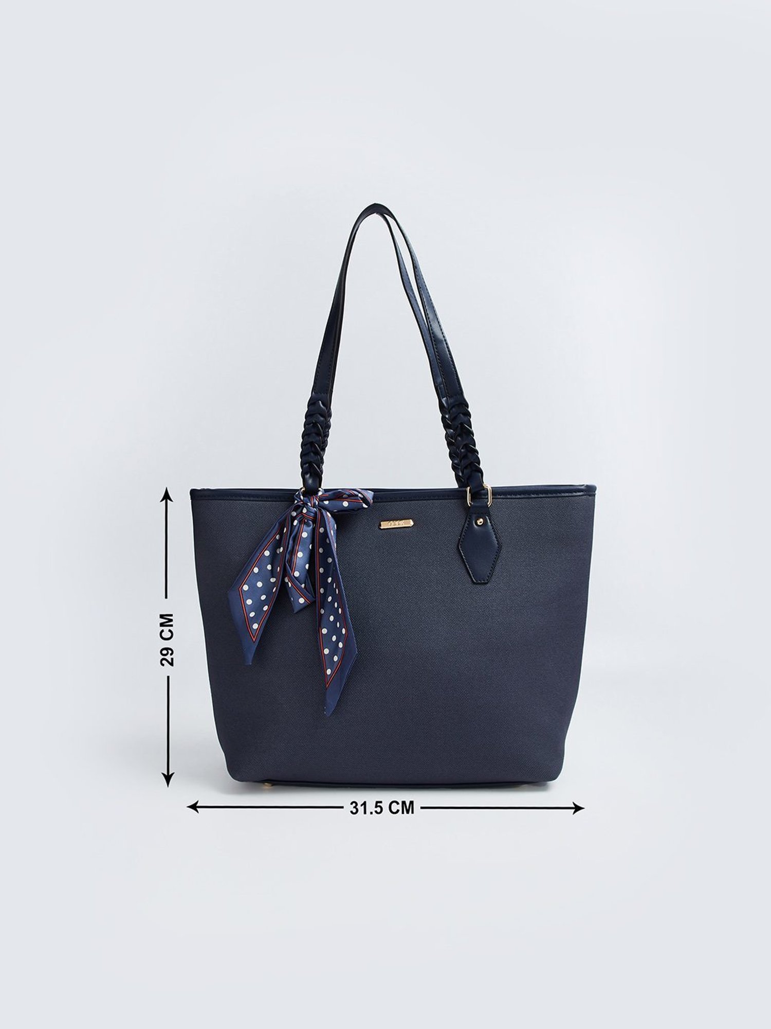 Code by Lifestyle Navy Textured Tote Bag