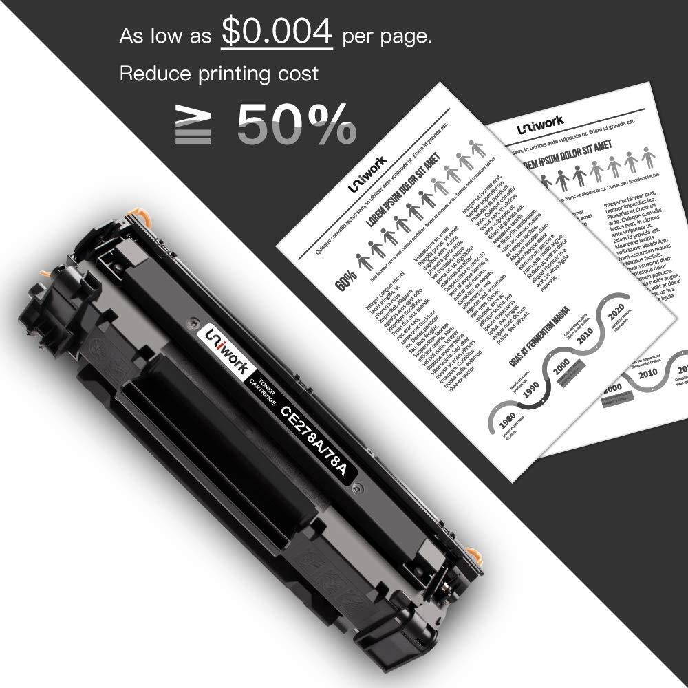 Uniwork Compatible Toner Cartridge Replacement for HP 78A CE278A use for Laserjet Pro P1606dn, M1536dnf, P1566, P1560, P1606, M1536 Printer (2 Black)