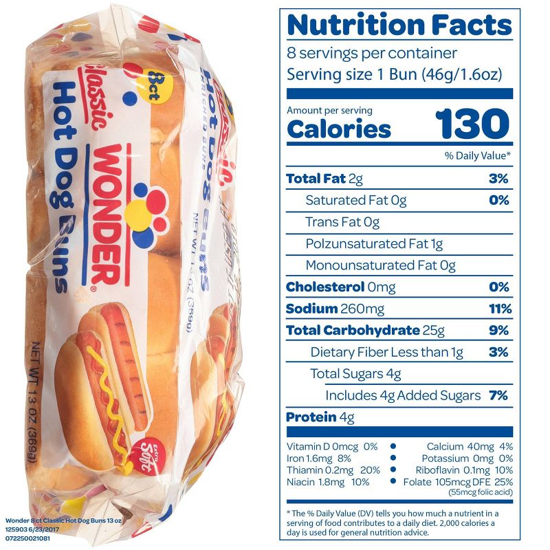 Wonder White Hot Dog Buns - 12oz/8ct