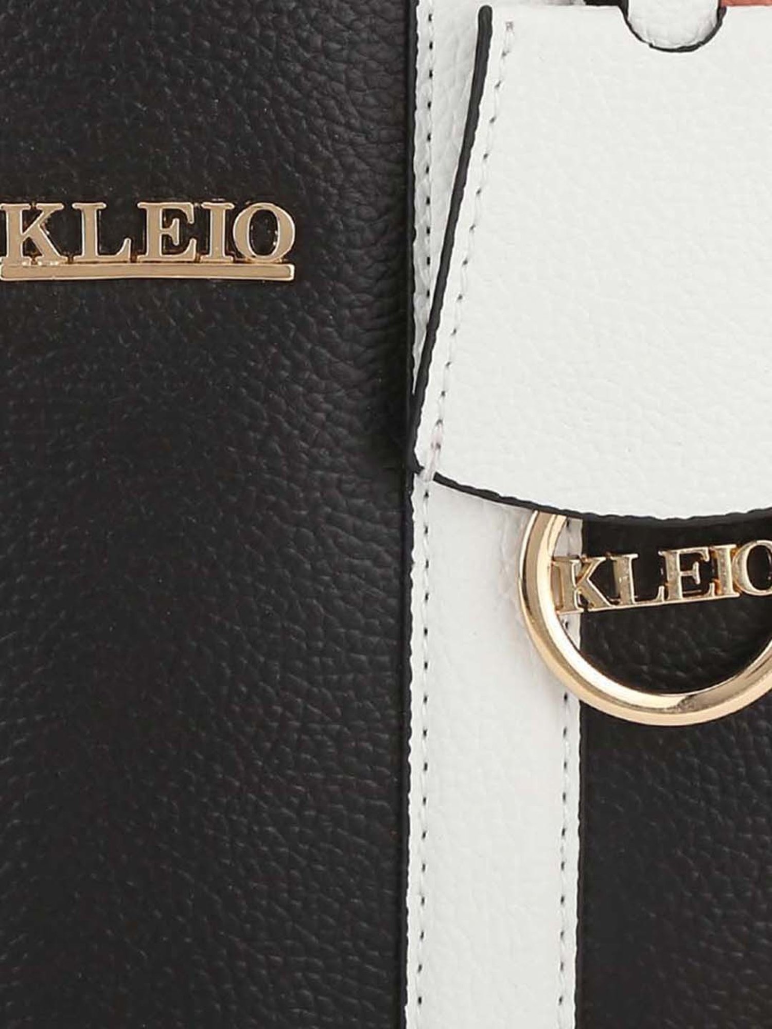 KLEIO Black Solid Medium Handbag