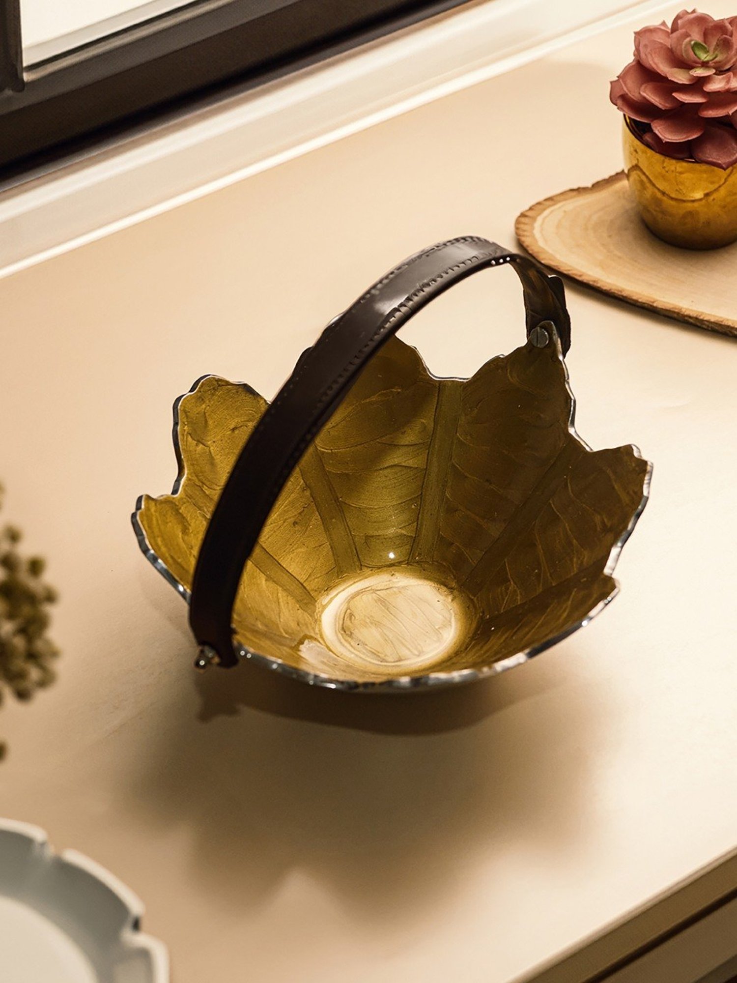 Trovea's Eden Harvest Gold Aluminium Fruit Bowl