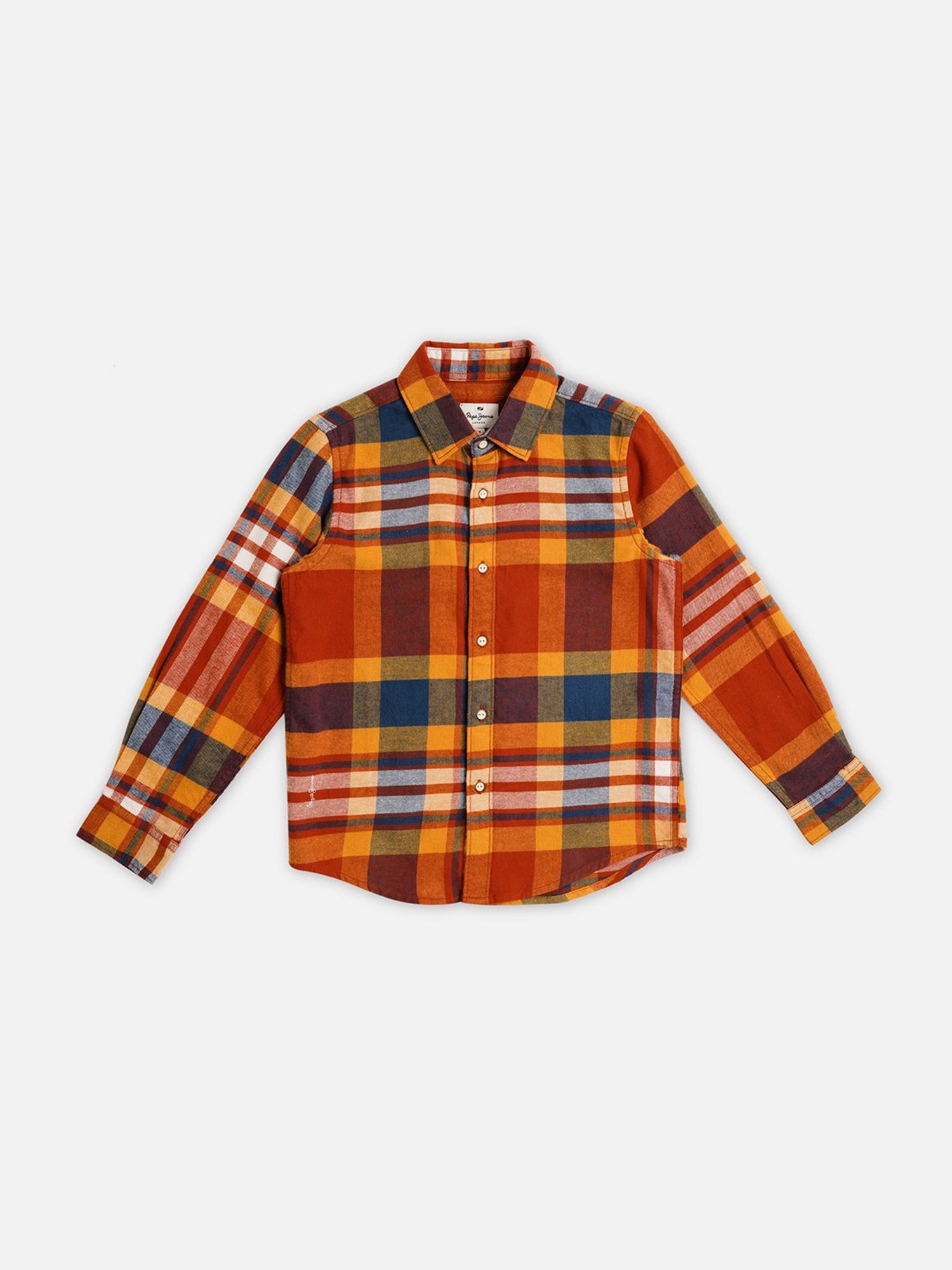 Pepe Jeans Kids Orange Checks Shirt