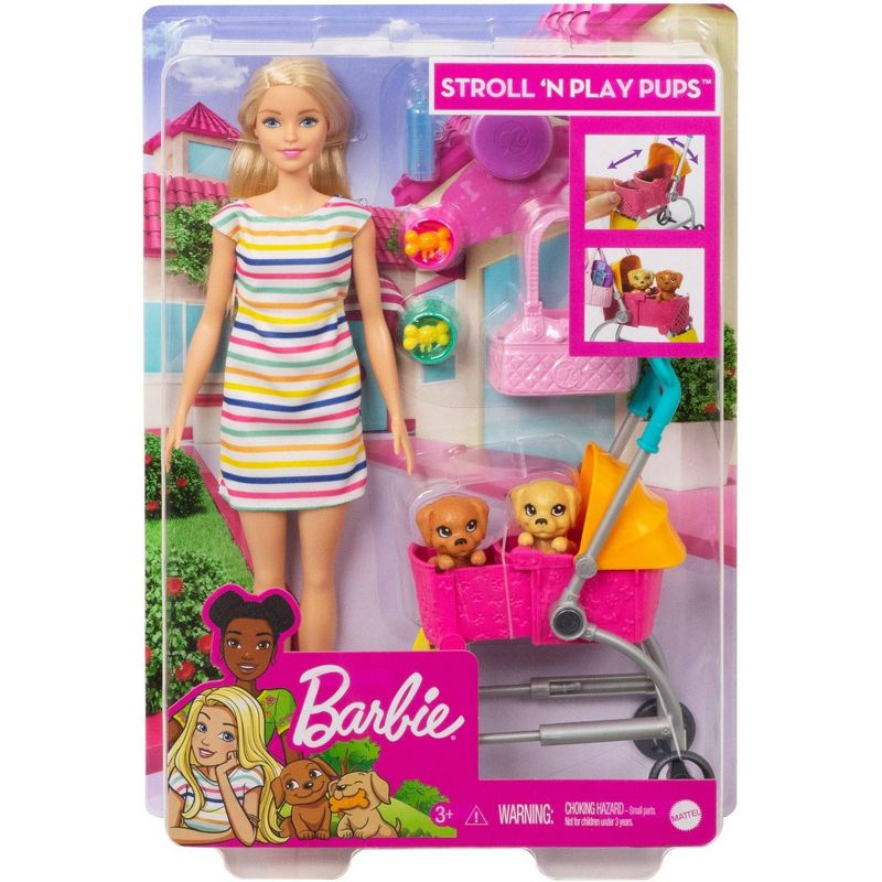 Barbie Stroll 'N Play Pups Doll Playset