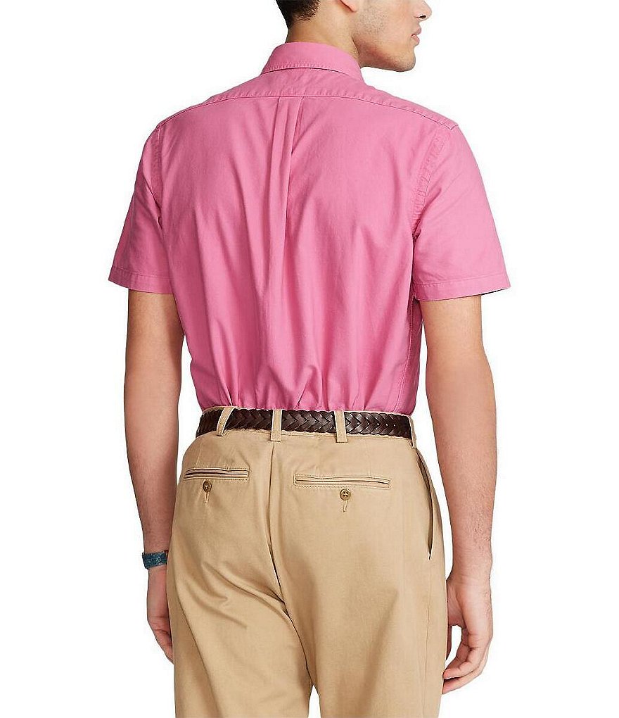 Polo Ralph Lauren Solid Garment-Dye Twill Short-Sleeve Woven Shirt