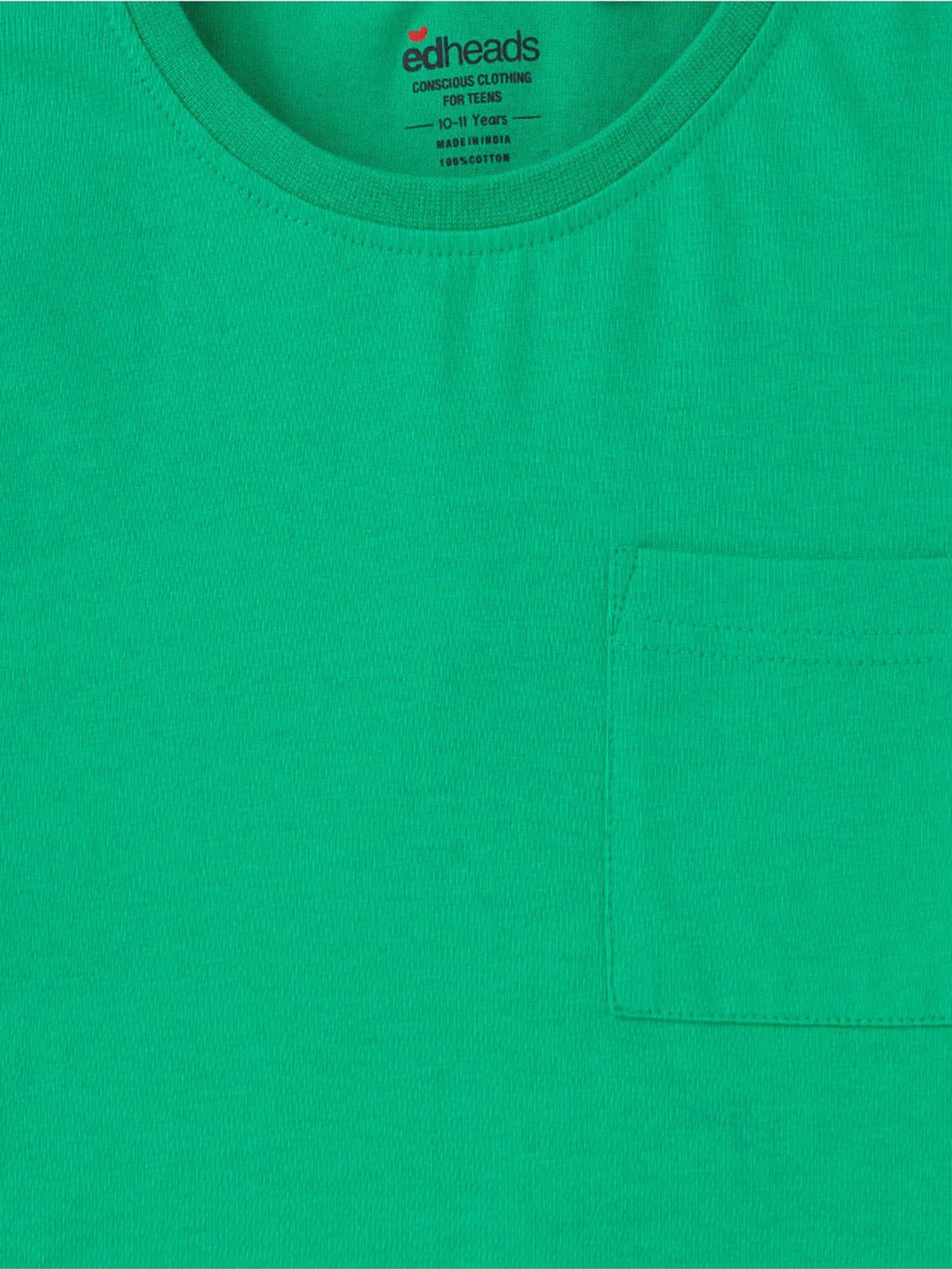 Edheads Boys Green Cotton Printed T-Shirt