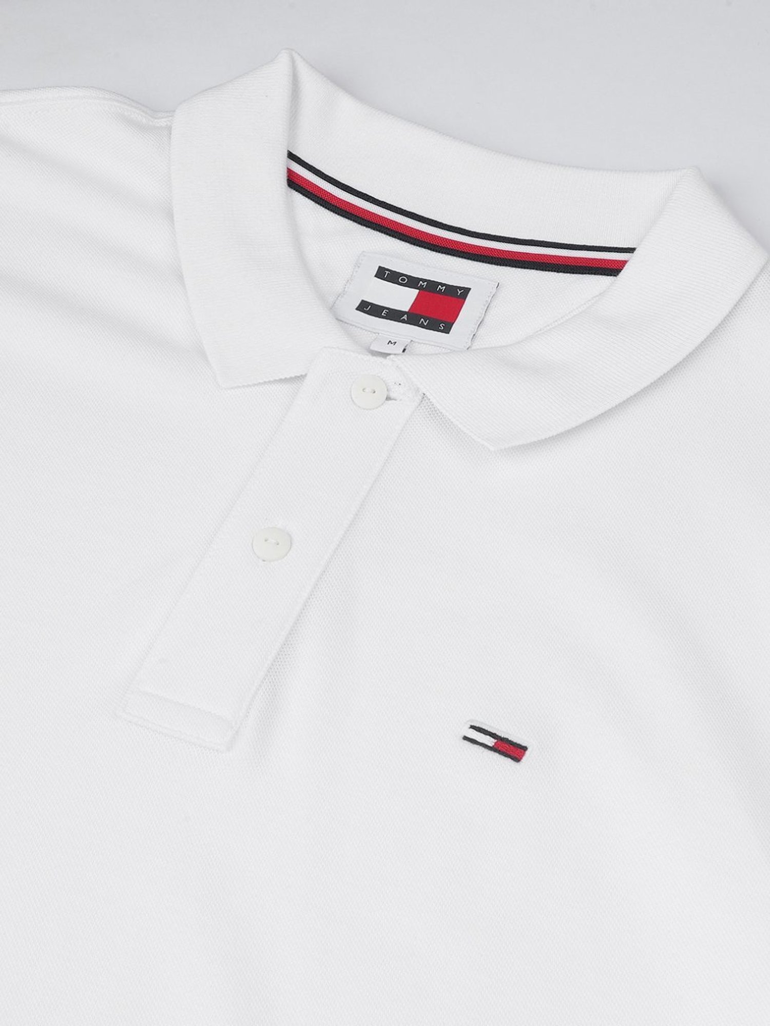 Tommy Hilfiger White Cotton Slim Fit Polo T-Shirt