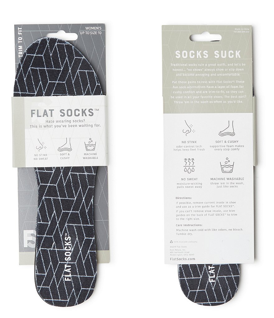 Flat Socks Snow Leopard Cushioned Liners 2-Pack