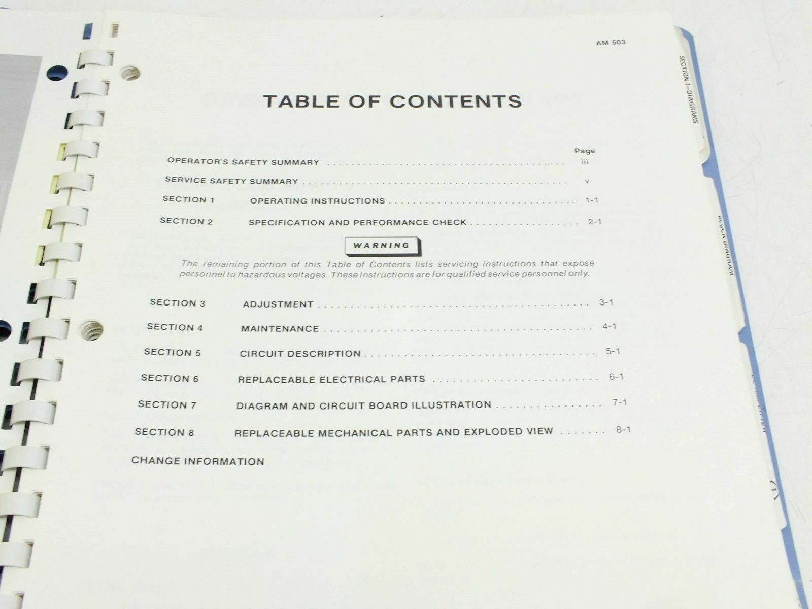 Tektronix AM503 Current Probe Amplifier  Instruction Manual