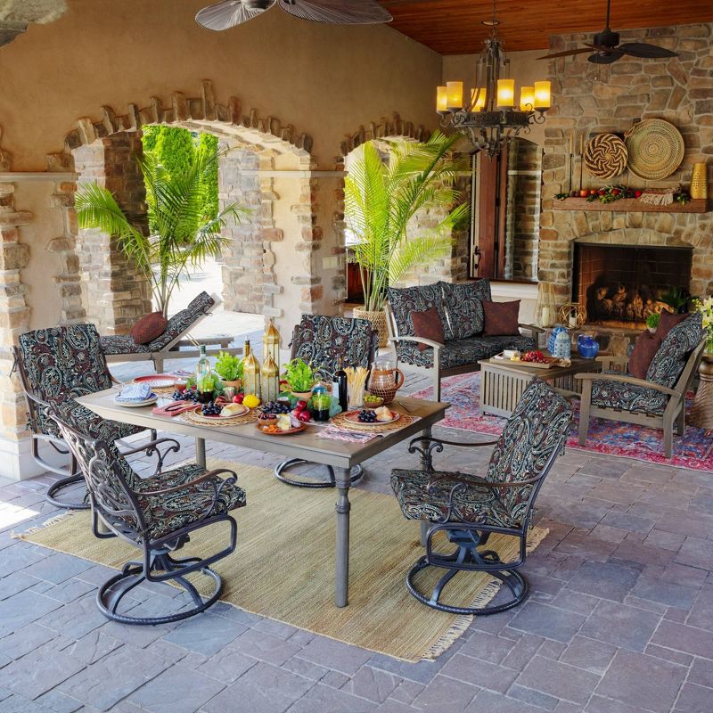 Palmira Paisley Outdoor Cushion Set Blue - Arden Selections