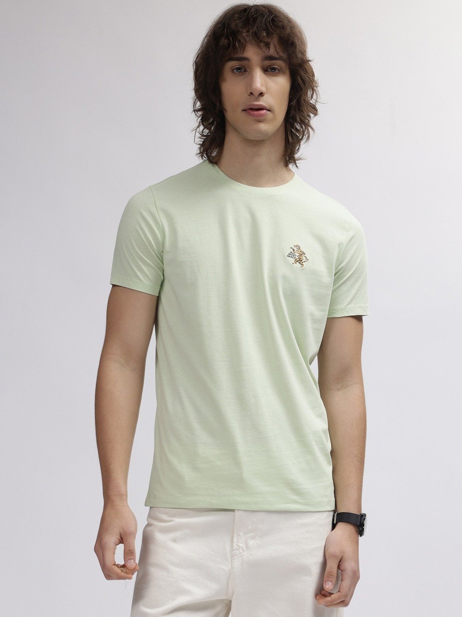 Lindbergh Green Cotton Regular Fit T-Shirt