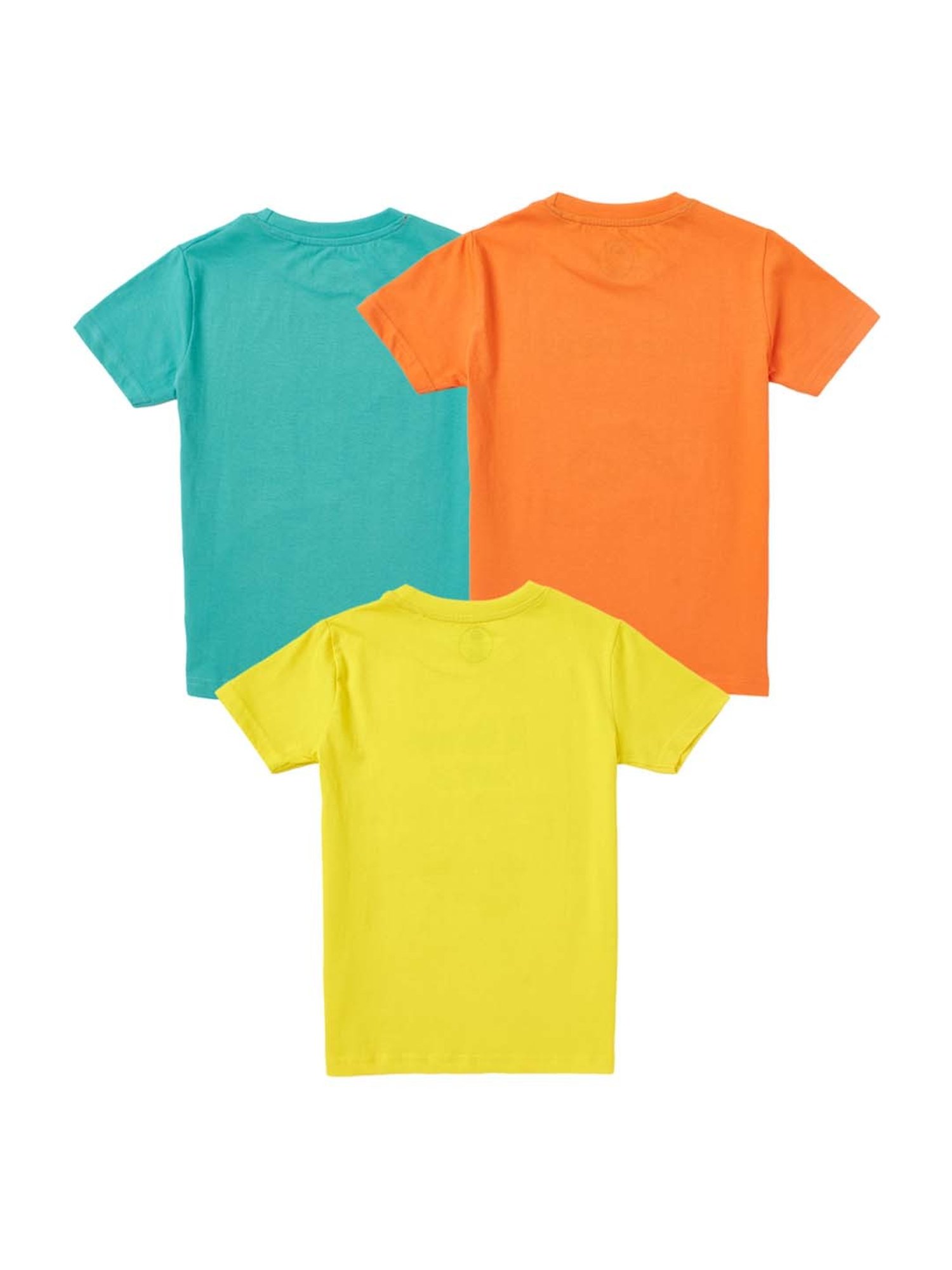 Cub McPaws Kids Multicolor Cotton Printed T-Shirt (Pack of 3)
